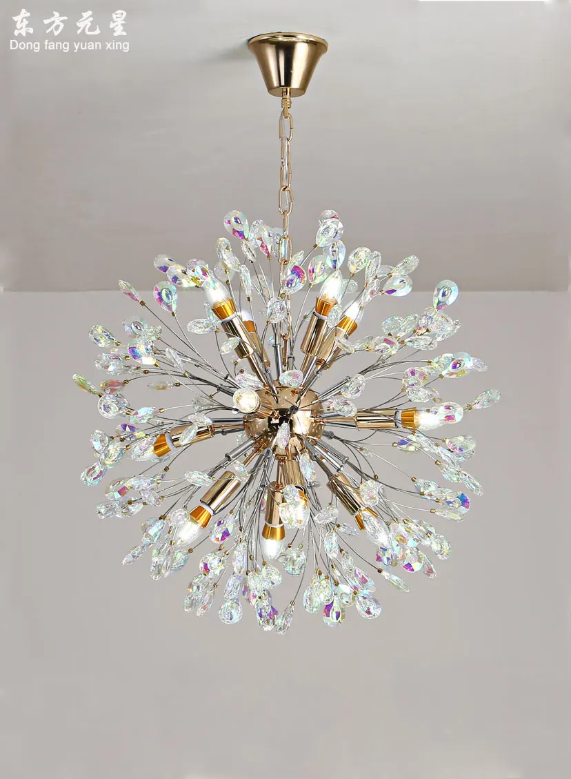 Хрустальная люстра с одуванчиком роскошные светильники сияющая
