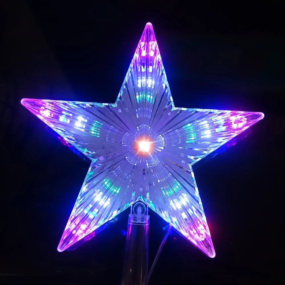 

Christmas Star Tree Topper Lights Battery Operated 31 LEDs Pentagram Starlight 8 Flashing Modes Water Wave Home Xmas Decor P45