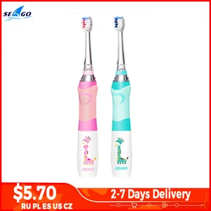 Зубная щетка Детская SEAGO, со светодиодной подсветкой, на батарейках От 3 до 12 лет