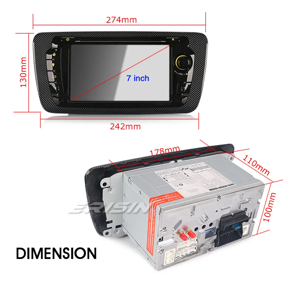 Erisin ES7922S 7 дюймов Android 9 0 Восьмиядерный 4 Гб RAM автомобильный DVD Радио BT для SEAT IBIZA