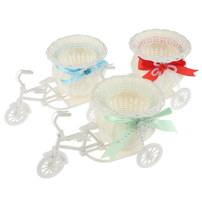 

Миниатюрный ротанговый цветок корзина-ваза трехколесный велосипед модель домашний сад Свадебная вечеринка настольное украшение декор для...
