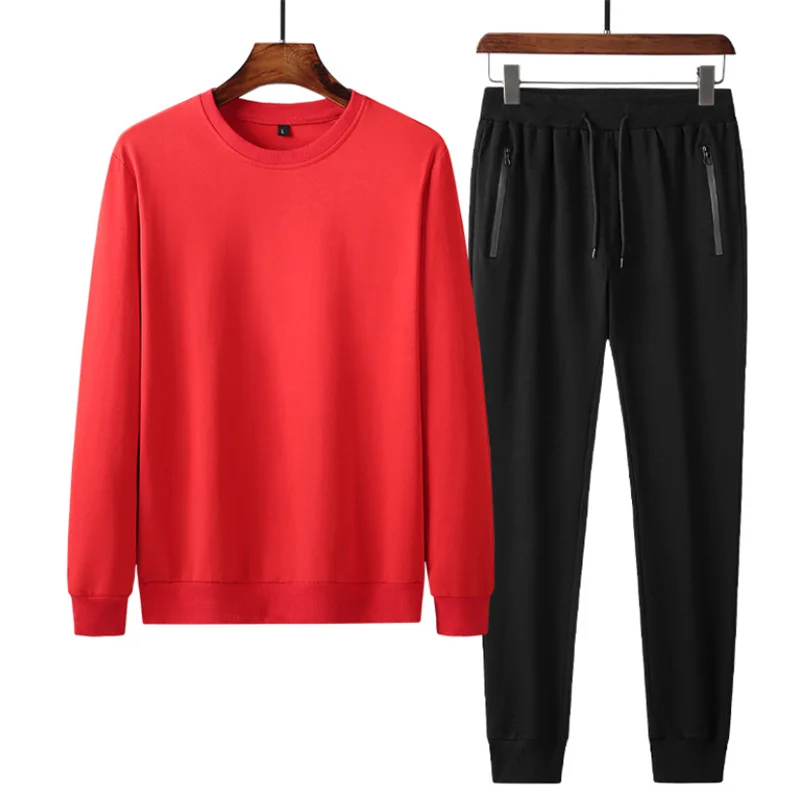 

2020 Spring Autumn New Men Plus Size Korean Casual Sports Sweater Trousers Suit Crewneck Sweatshirt Bluza Felpe Pantalon Spodnie