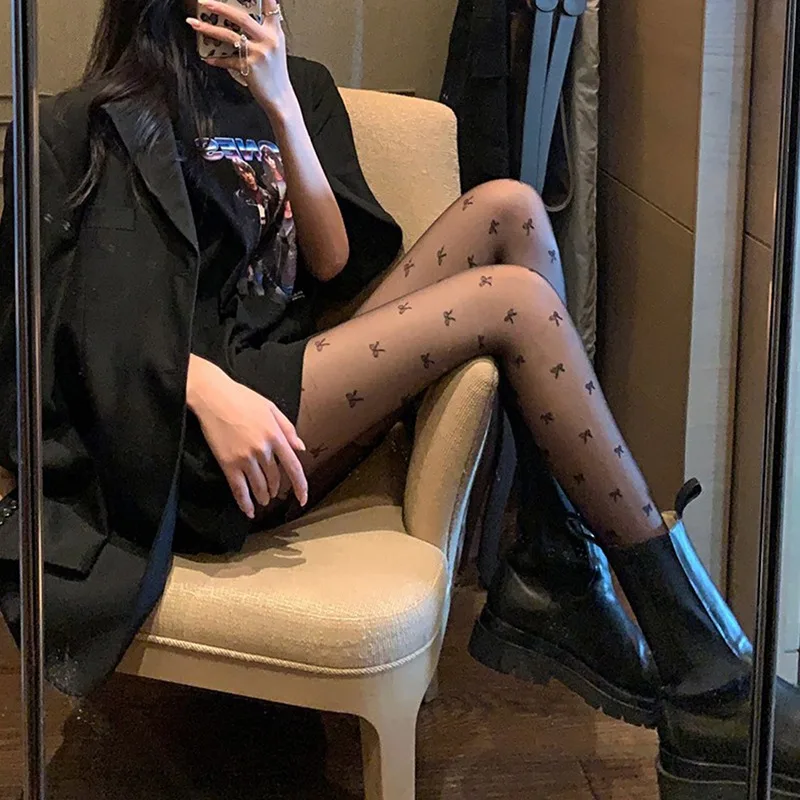 2022 Women Elastic Tights Classic Small Polka Dot Silk Stockings Thin Ladies Vintage Weight Control Body Sexy Pantyhos | Женская одежда