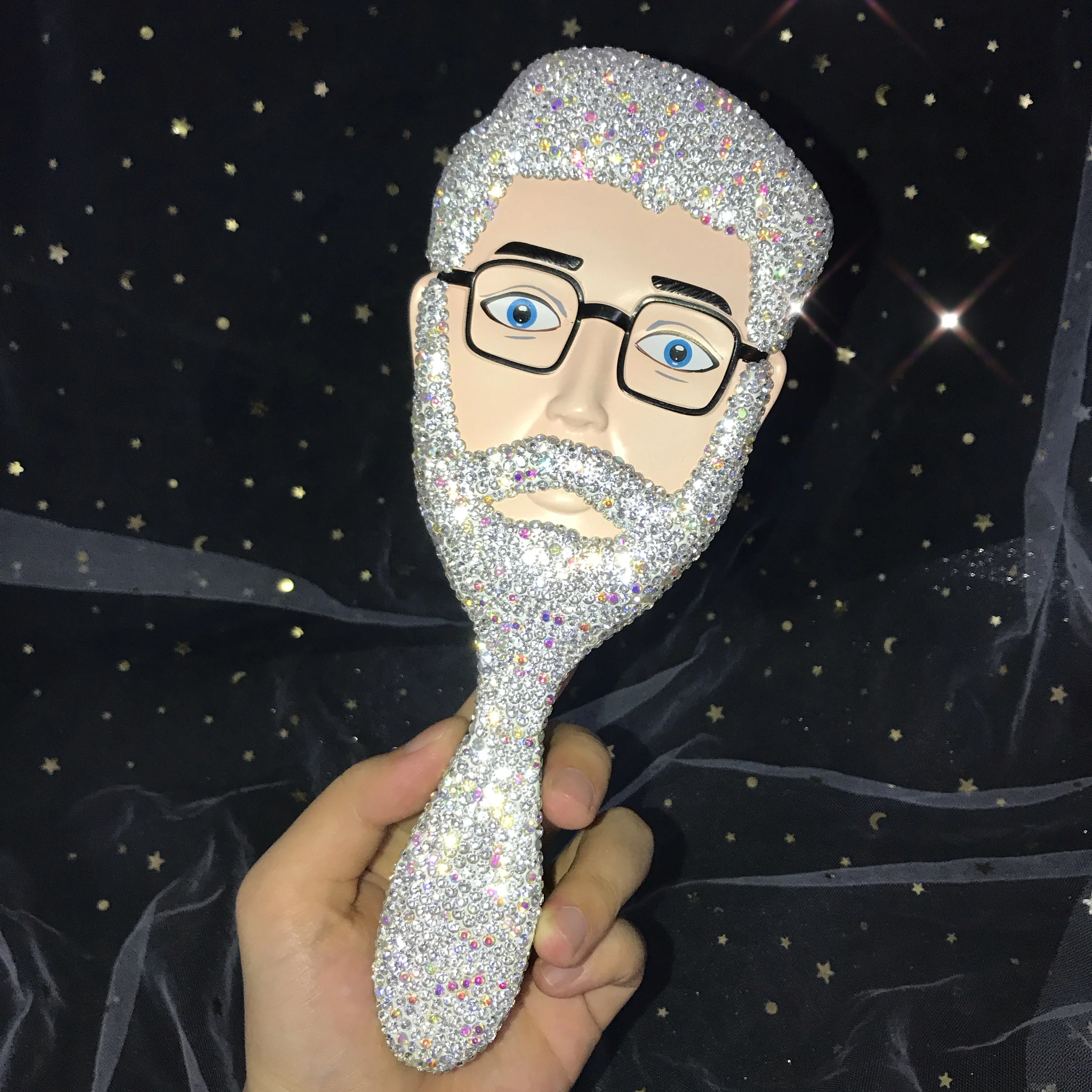 

Diamond Hair Brush Women Glitter Comb Detangle Brush Creative Man Face Beauty Hair Comb Hair Accessories Pressing Comb Cute
