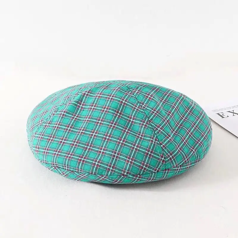 Французский стиль красочные решетки бутон шляпа женская летняя британская