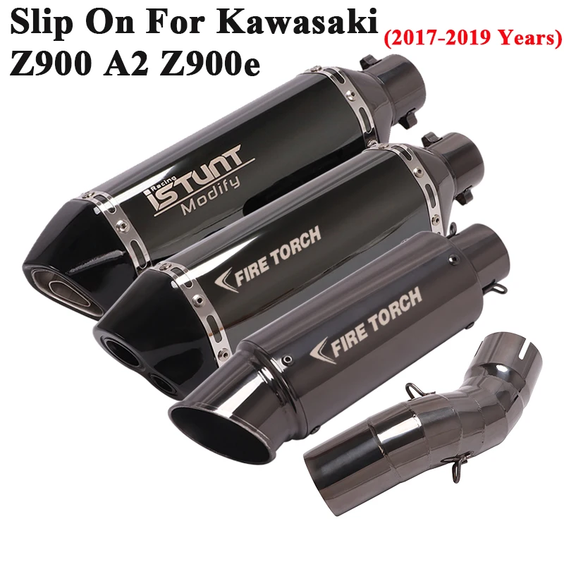 

Slip On For Kawasaki Z900 A2 Z900e 2017 2018 2019 Motorcycle GP Tail Exhaust Escape System Modified Link Pipe Muffler DB Killer