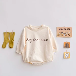 Модные свободные Детские строгие боди для девочек и мальчиков, цельный комбинезон с длинным рукавом для младенцев