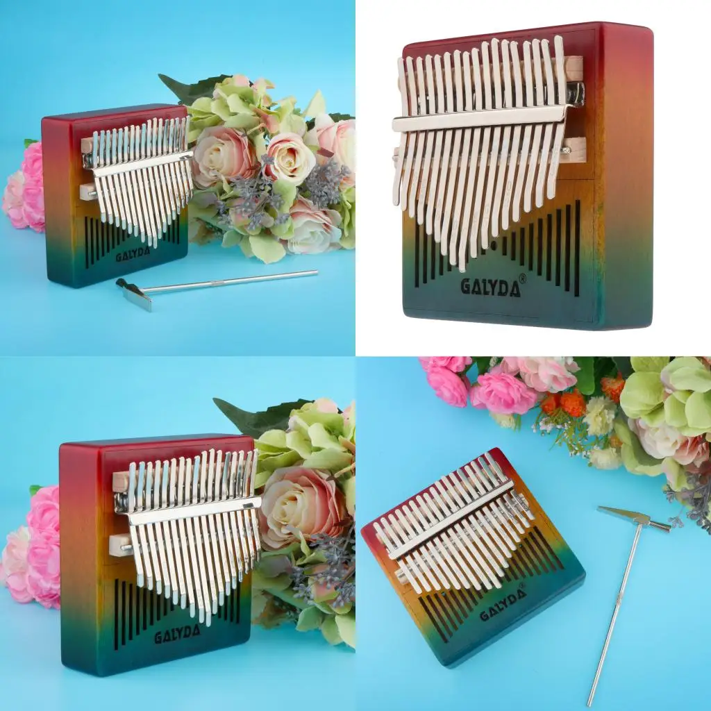 17 клавиш Kalimba красное дерево Радуга большой палец пианино Mbira Клавиатура Набор