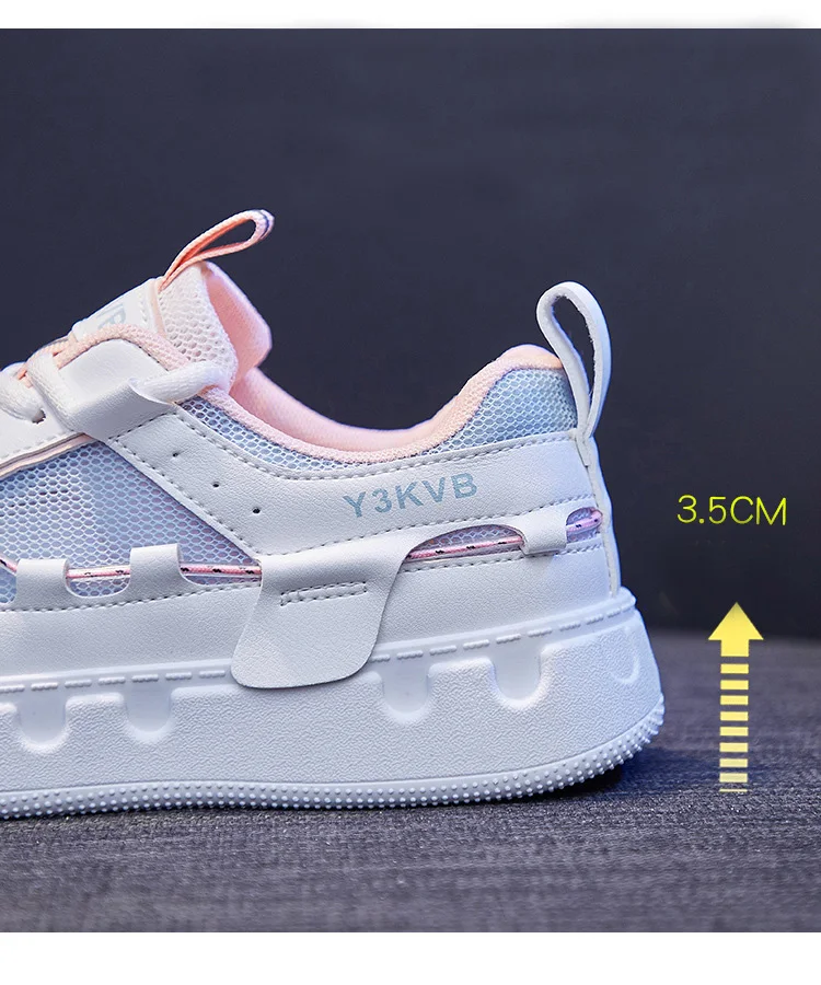 

2021 New Spring Summer Women Casual Shoes Fashion Color Air Mesh Comfortable Girl Leisure Flat Shoes Sneakers 2 Colors