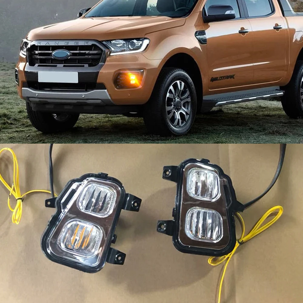 2 шт. светодиодный DRL Дневной светильник автомобильный фары ABS противотуманная