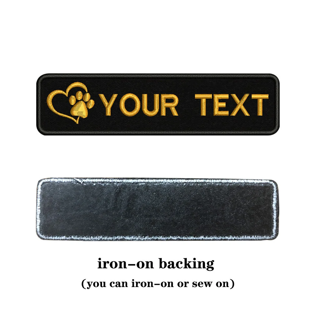 brown-iron on Вышивка на заказ собака отпечаток имя заплатка с текстом 10 см* 2,5 см значок Утюг на или липучке Подложка для одежды брюки рюкзак шляпа - Цвет: brown-iron on