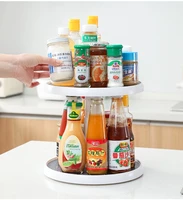 rotating seasoning rack multifunctional sauce bottle seasoning storage rack in kitchen household double shelf