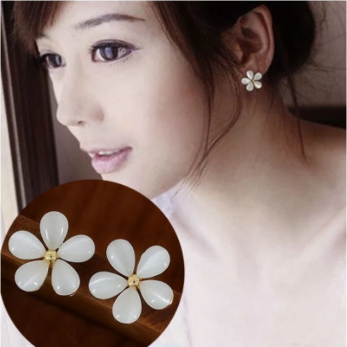 Пять лепестков серьги кошачий глаз подарки 1 пара Женские Ювелирные изделия из