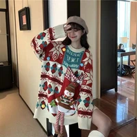 pregnant womens christmas dress new year cake wool sweater womens loose korean sweater winter new lazy style sweater cover