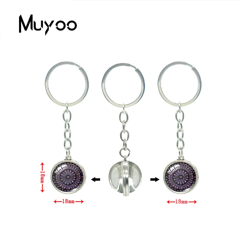 Fashion Galaxy 12 Horoscope Scorpio Capricorn Aquarius Sign Double Side Pendant Keychain Glass Dome Zodiac Jewelry Gifts | Украшения и