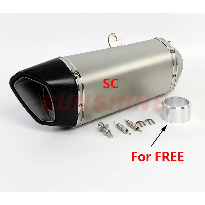 60 мм Глушитель выхлопных газов мотоцикла SC Мотокросс питбайк углеродное волокно