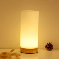 Modern Solid Wood Table Lamps for Bedroom Bedside Lamp Nordic Sealed Glass Cylindrical Simple Ins Girl Art Decor LED Table Light
