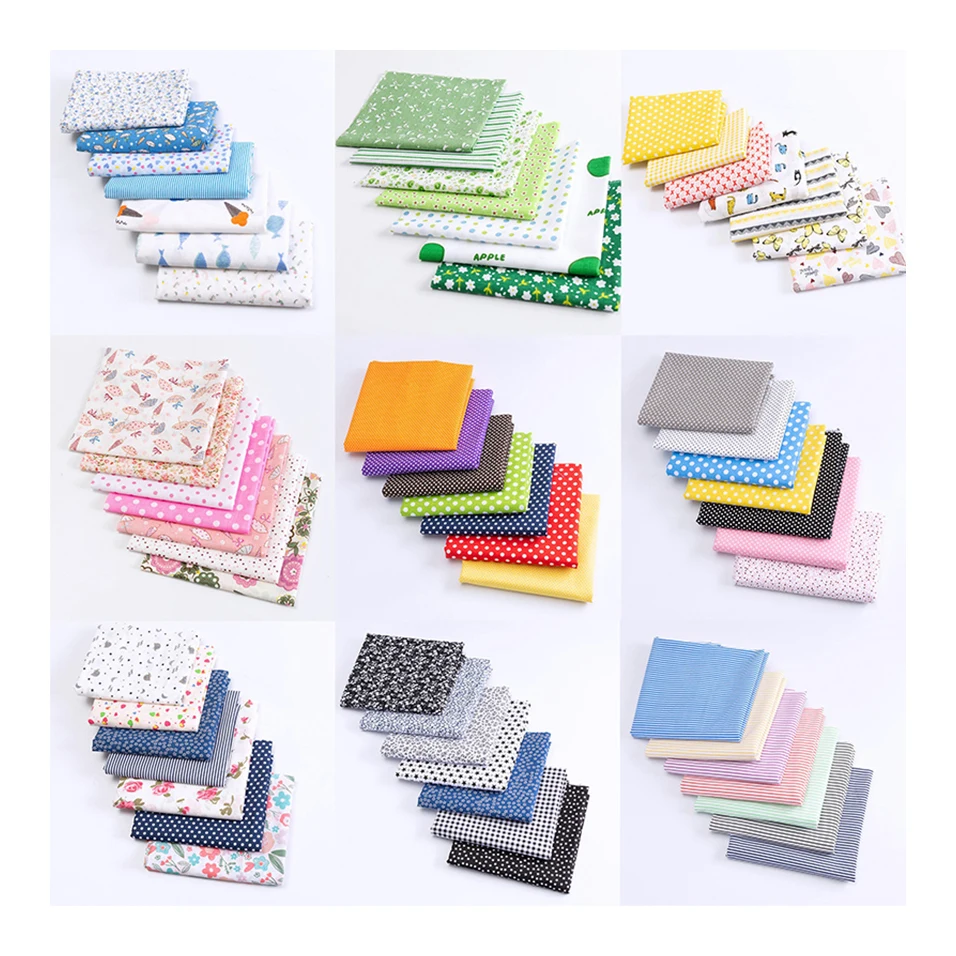 

7Pcs/set 25*24cm Printed Fabric Cotton Fabric Hometextile Patchwork Quilting Fabric Crafts Sewing DIY Cloth Cushion For Dolls