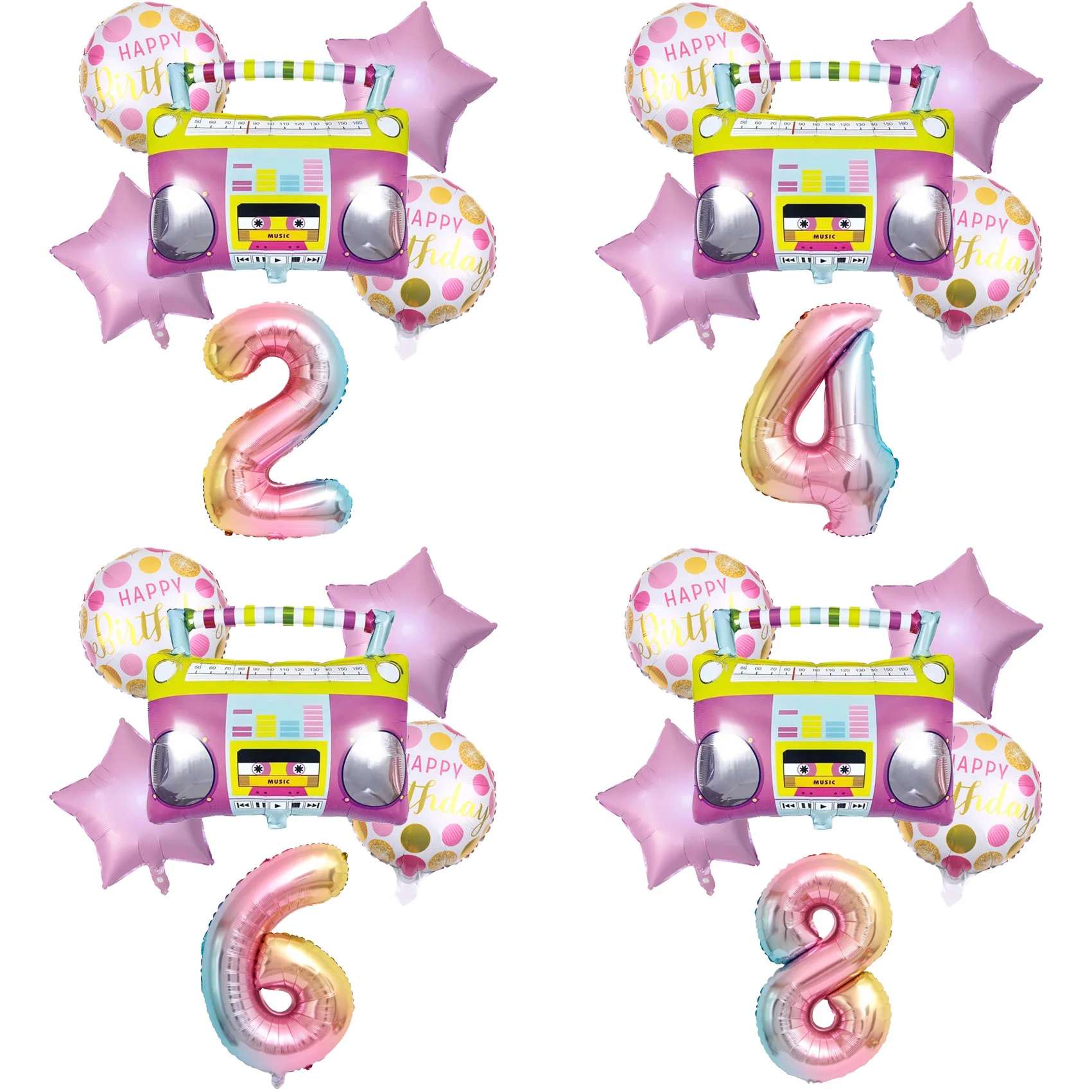 

Radio 32-inch digital aluminum foil balloon horn birthday wedding party decoration aluminum foil balloon children's baby toy