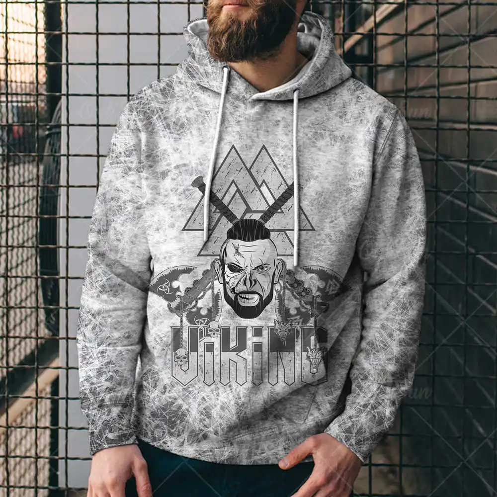 

New Viking Mythical Sweatshirt 3D Printing Man Sweatshirts Spring And Autumn Loose Oversized Hoodies Long Sleeve Men's Clothes