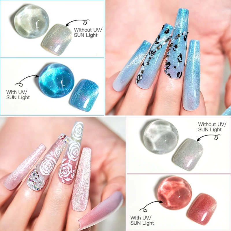 2/4 шт Гель-лак для ногтей с эффектом кошачий глаз Набор лаков Sunlight Senstive 9D лазерные