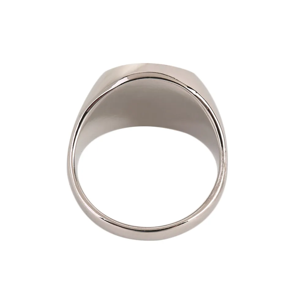 Металлическое кольцо из нержавеющей стали камень черный оникс обручальное |