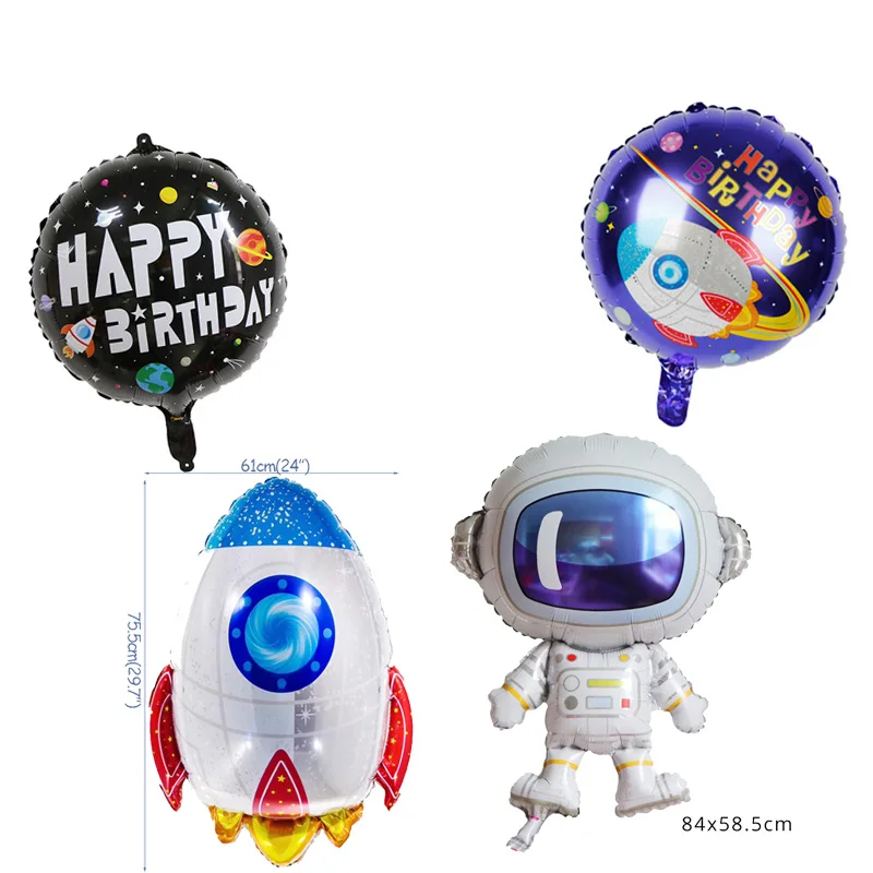 4pcs balloons Принадлежности для космоса, вечерние, водонепроницаемые наклейки, декор для детей, подарок на день рождения, вечерние украшения и мероприятия - Цвет: 4pcs balloons
