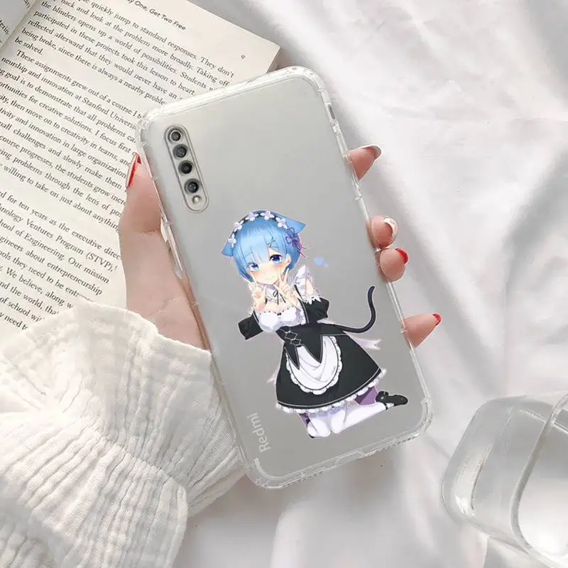 

Anime ReZERO Ram Rem Phone Case Transparent For Xiaomi Redmi K30 10T 10X 9 9A 8 8A 7 7A 6 K40 T S PRO 5G