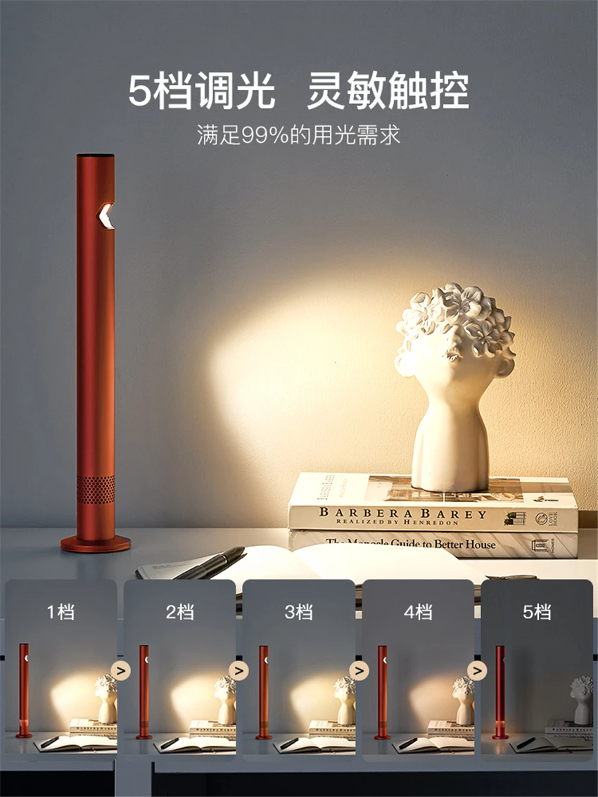 

Vertical Simple LED Charging Table Lamp Living Room Bedroom Bedside Dormitory Study Modern Eye Protection Portable Desk Lamp