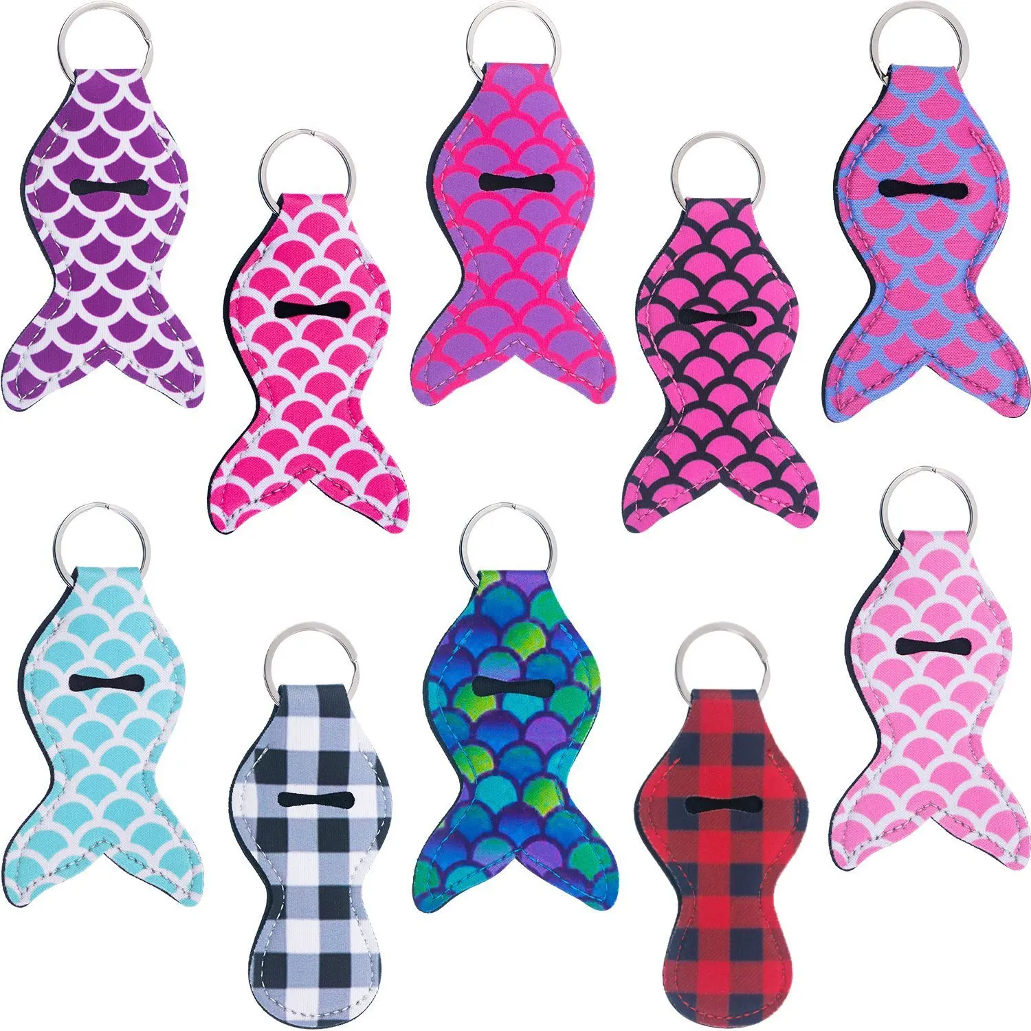 10 шт. держатель для губной помады в виде хвоста Русалочки бальзама губ брелок