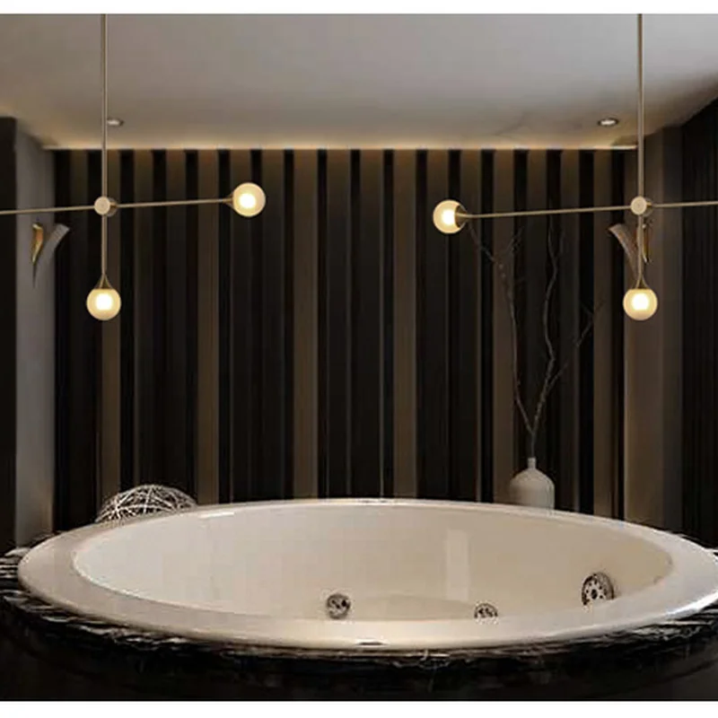 

3 Lights Nordic Italy Designer Restaurant Pendant Light Art Geometry Living Room Coffee Shop Hanging Lamp With Led Bulbs