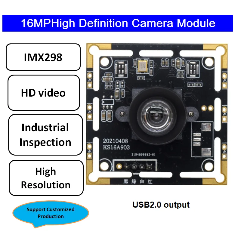 Модуль камеры 16 МП HD IMX298 Датчик USB с бесплатным интерфейсом привода ID фото и