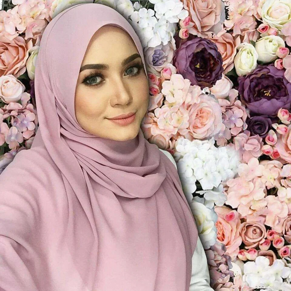 

2020 Fashion New Chiffon Solid Muslim Scarf Ladies Shawls and Wraps Soft Female Foulard Hijab Stoles Head Underscarves