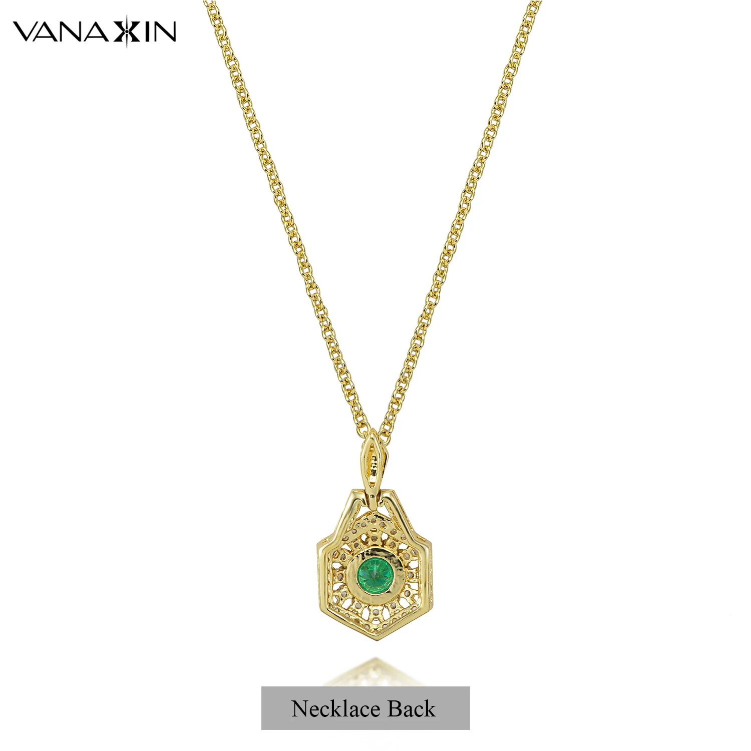 Изумрудное ожерелье с подвеской VANAXIN имитация нано ювелирное изделие