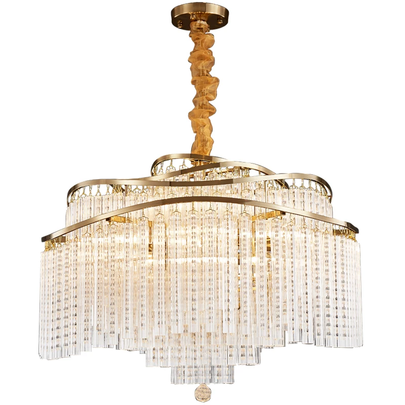 

Postmodern Light Luxury Glass Chandelier Fashion Simple Villa Bedroom Living Room Dining Room Study Personalized Lamp