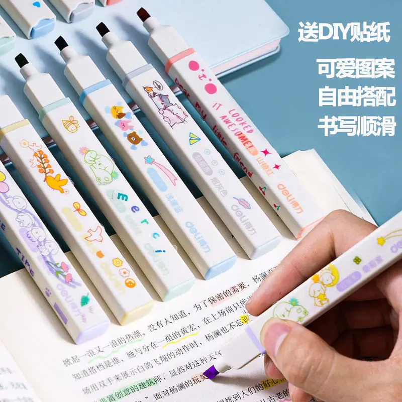 

Флуоресцентная ручка Makaron Morandi светильник ная маркировочная Серебряная лампа, разные цвета, Мягкая головка