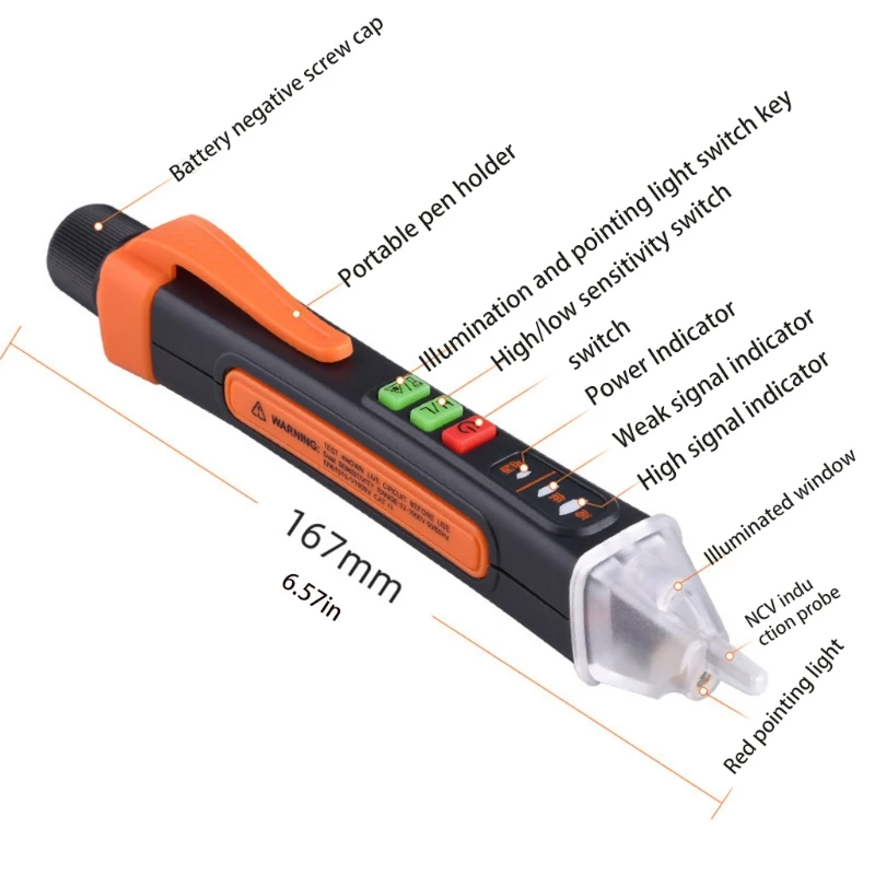 Тестер напряжения Электрический ручка с ЖК-дисплеем и фонариком зуммер