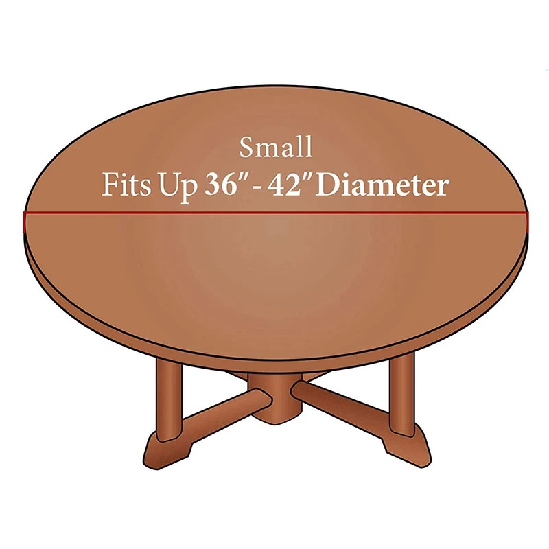 

Round Table Cloth, Elastic Edge, Waterproof and Wipeable for Terraces