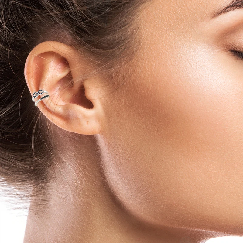 Женские серьги-Клипсы из серебра 925 пробы с фианитом | Украшения и аксессуары