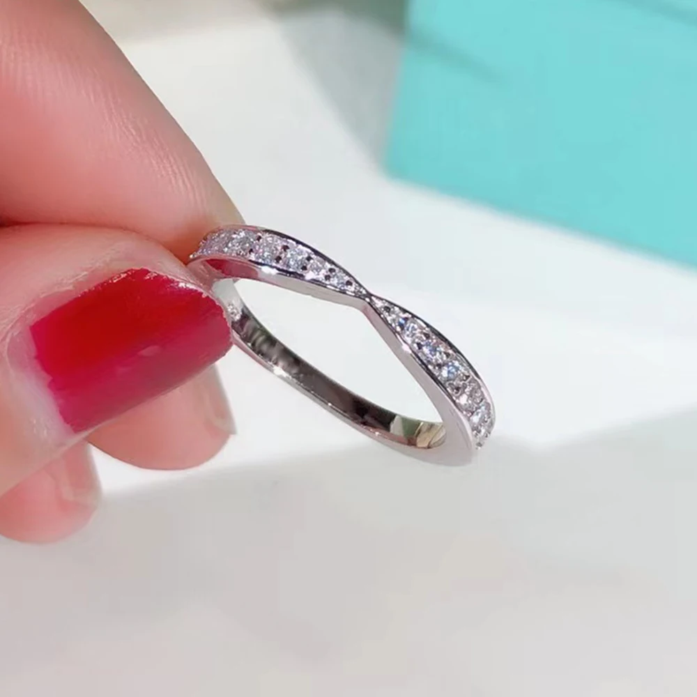 

AYBS Real925 высококачественное роскошное блестящее переплетенное кольцо с логотипом популярный Оригинальный модный бренд женские ювелирные к...