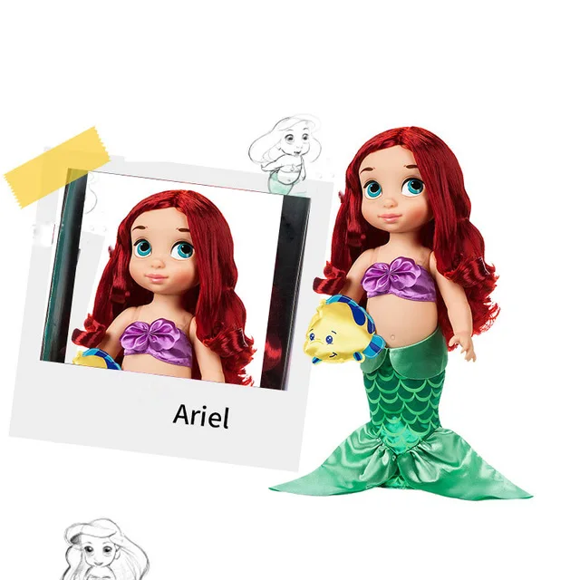 ariel with box Дисней Принцесса Золушка кукла маленькой девочки подарок высокое качество красивая принцесса Белоснежка игрушки Фигурки - Цвет: ariel with box
