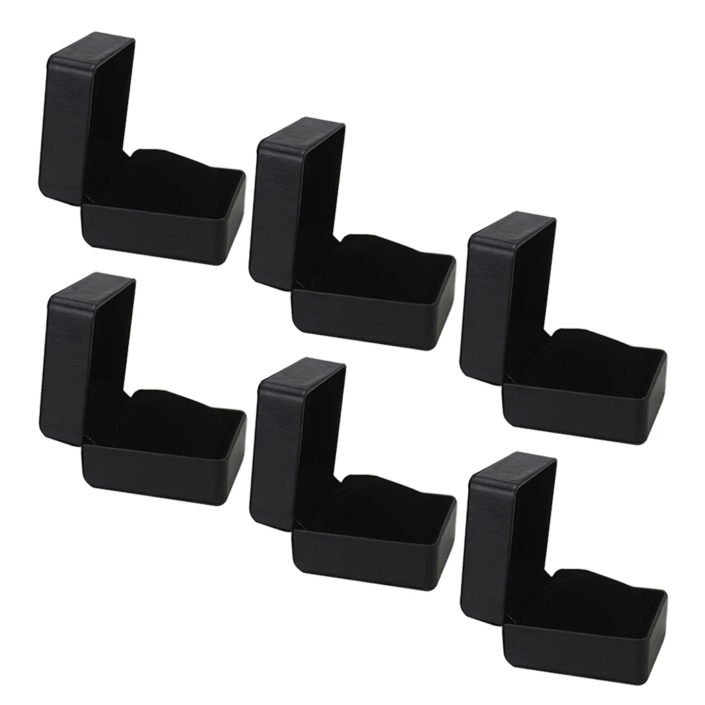 

6x Portable Showcase Leather Watch Display Container Safety Jewelry Holder