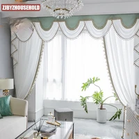 french romantic semi blackout curtains for living room bedroom bay windows valance custom finished products white gauze