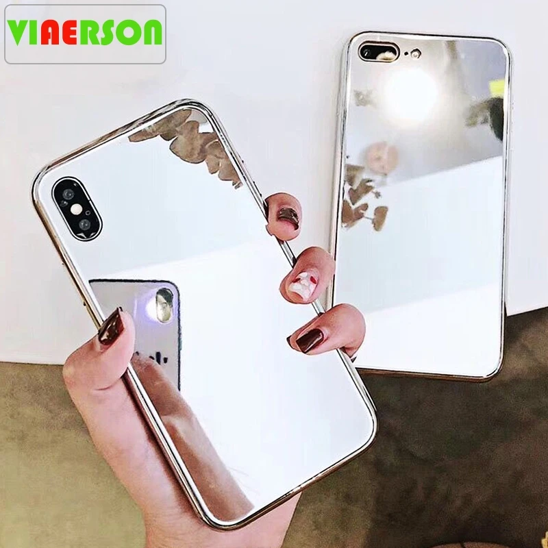 MYSUN Luxury Mirror Case For iPhone XS XR Max X 6 6S 7 8 Plus TPU+PC Plain Glass Fashion Protective Phone Back Cover Cases |