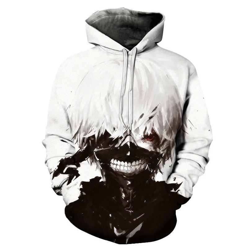 

2021 New Hot Sale Tokyo Ghoul Hoodies Mens Hooded Pullovers Ken Kaneki Printed Male Hoody 3d Printing Hooded Sweatshirts Hoodies