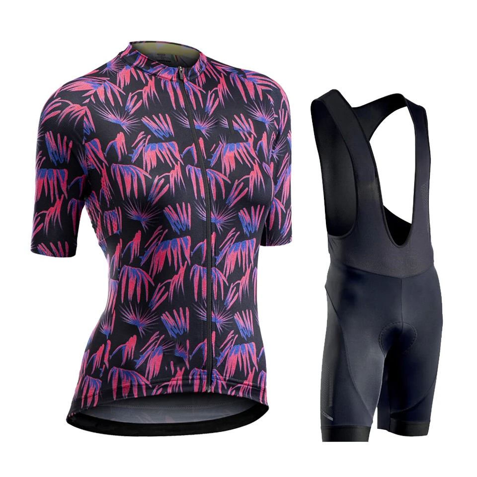 

2021 New Cycling Jersey Set Summer Women Short Sleeve Set Ladies Bib Shorts Bicycle Clothes Shirt Clothing Suit Breathable