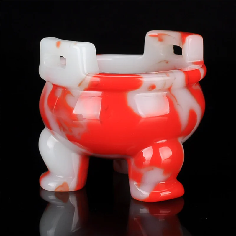 Небольшая курильница из натурального камня в стиле ретро трехногий нефритовый