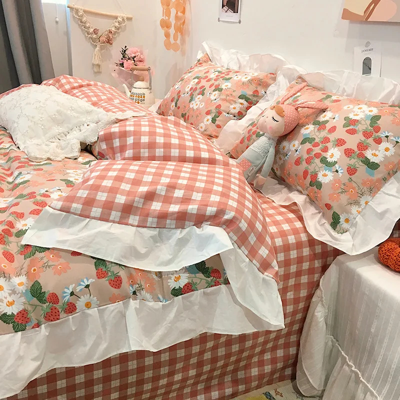 

parure de lit 2personnпастельное белье хлопок Роскошное хлопковое постельное белье из чистого хлопка, минималистичное одеяло, постельное белье в сти...