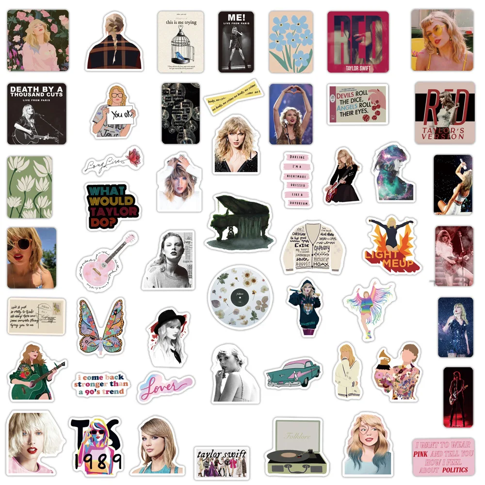 103050pcs alison swift taylor folklore stickers for laptop guitar phone case waterproof aesthetic decal sticker pack kid toy free global shipping