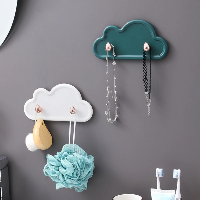 

Multifunctional Cloud Hook Sticky Hooks Bathroom Storage Wall Shelf Home Decoration Accessories Room Organizer Key Holders